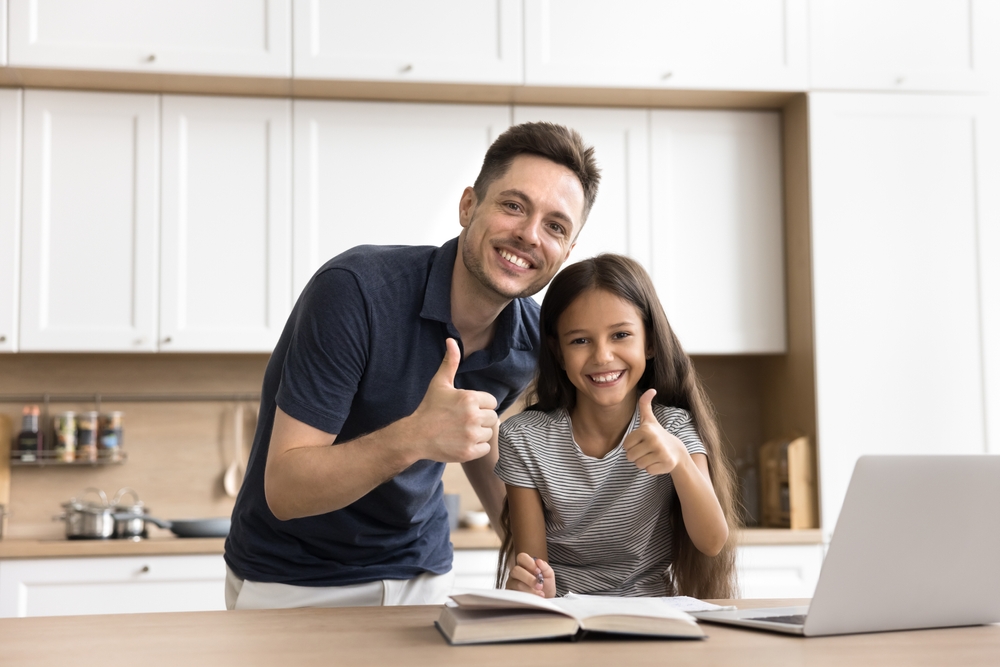 Happy homeschooling with dad.
